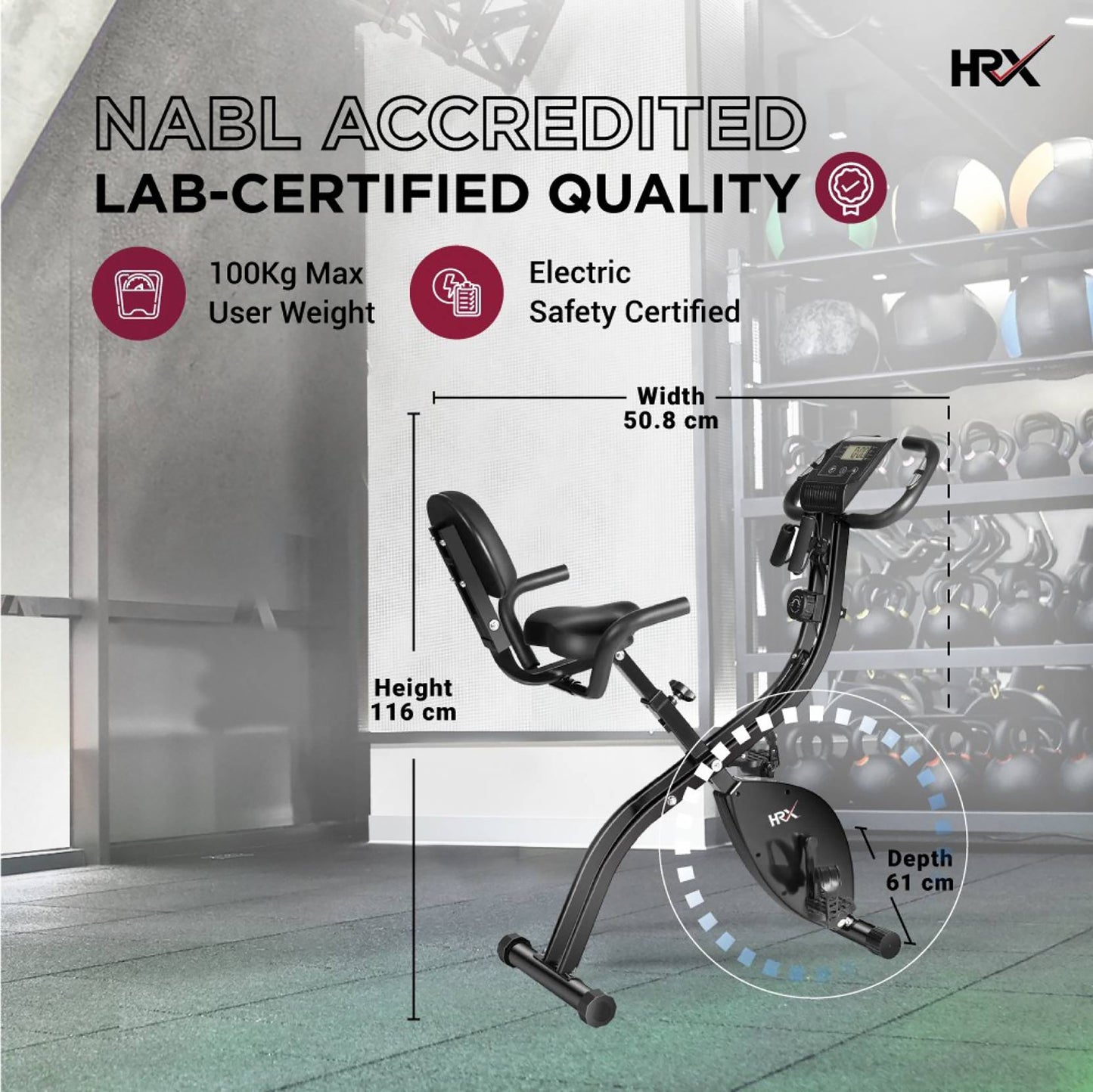 Reach HRX X Pro-EB500 - Portable Fitness Cycle for Home