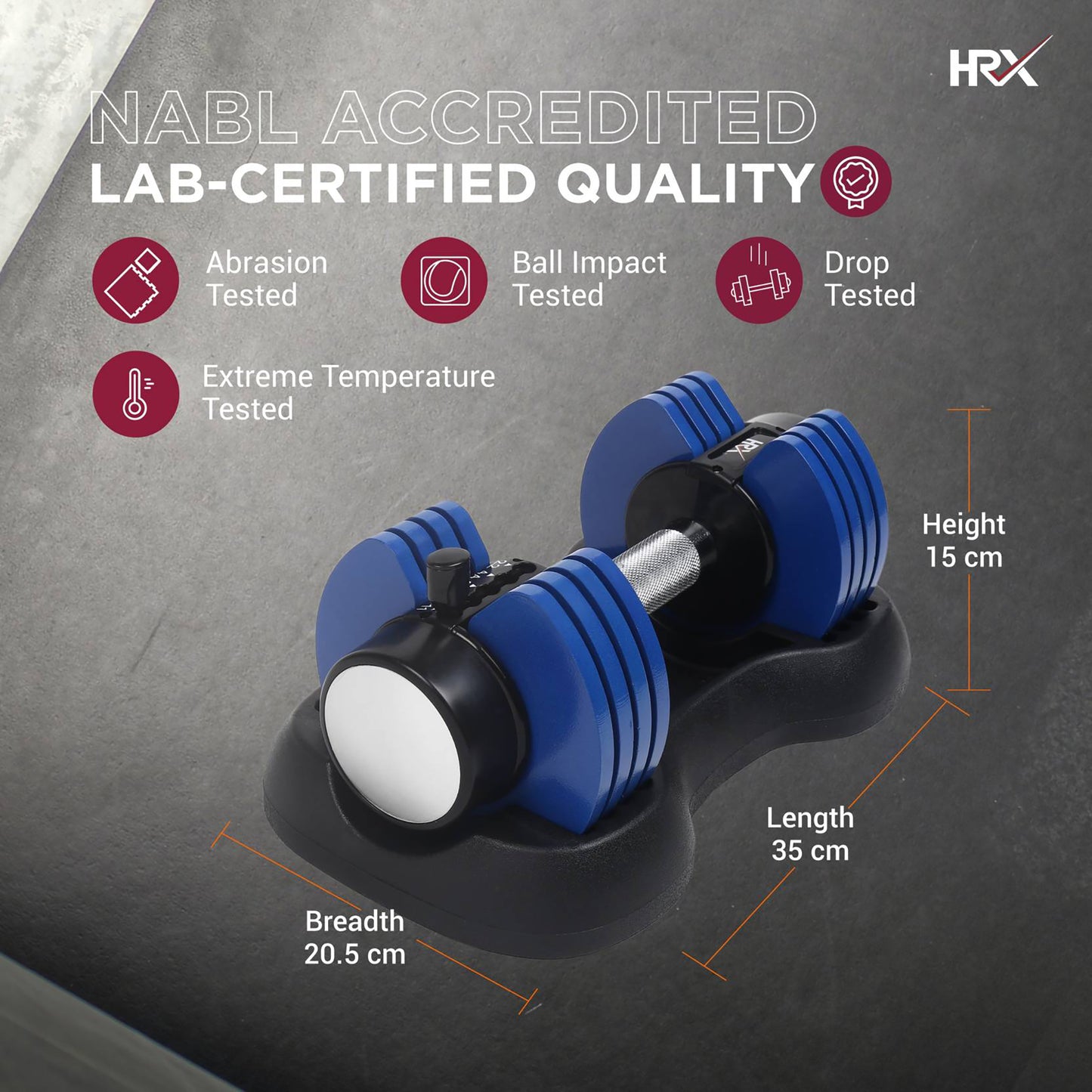Reach HRX Ignite Adjustable Dumbbells - Compact Design