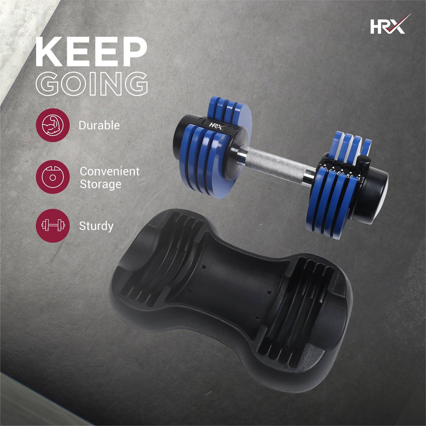Reach HRX Ignite Adjustable Dumbbells - Strength Training