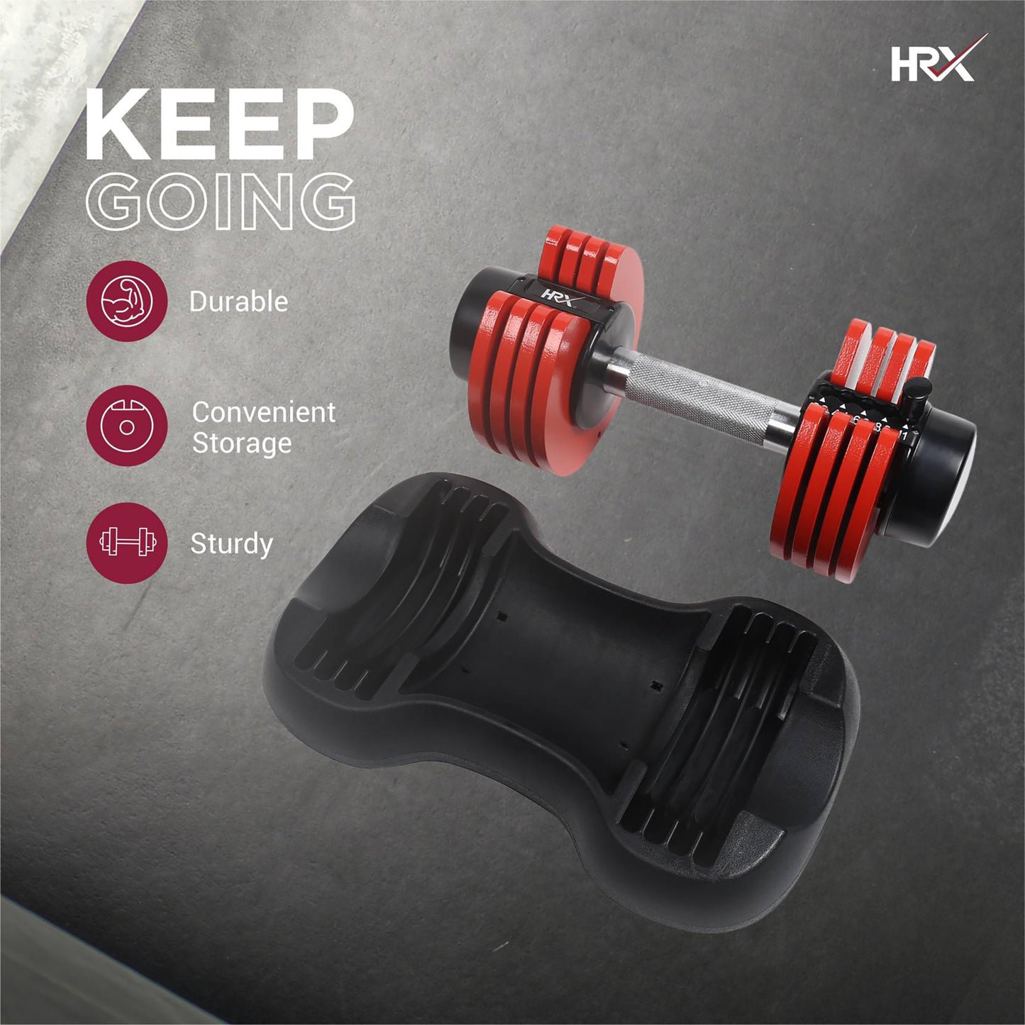 Reach crystal red dumbbells - strength training session