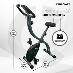Reach Contempo Foldable Exercise Cycle Perfect for Home Gym | X-Bike | Best Exercise Bike for Full Body Cardio Workouts.
