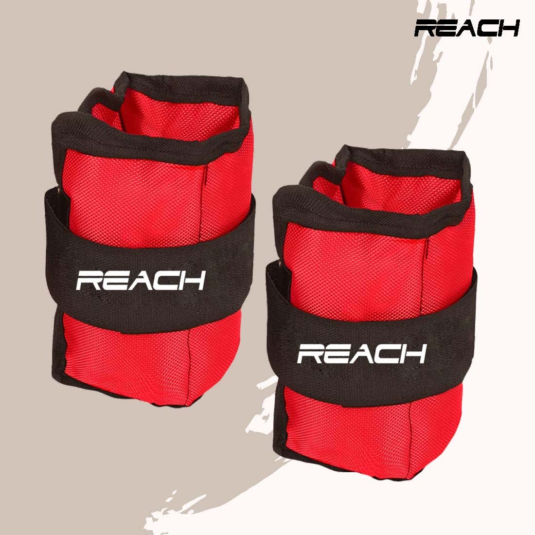 Reach Adjustable Ankle Weights | Cuff Weights| Wrist Weights for Men & Women for Fitness Walking Running Jogging Exercise Gym Workout. (500 Grams, Red)