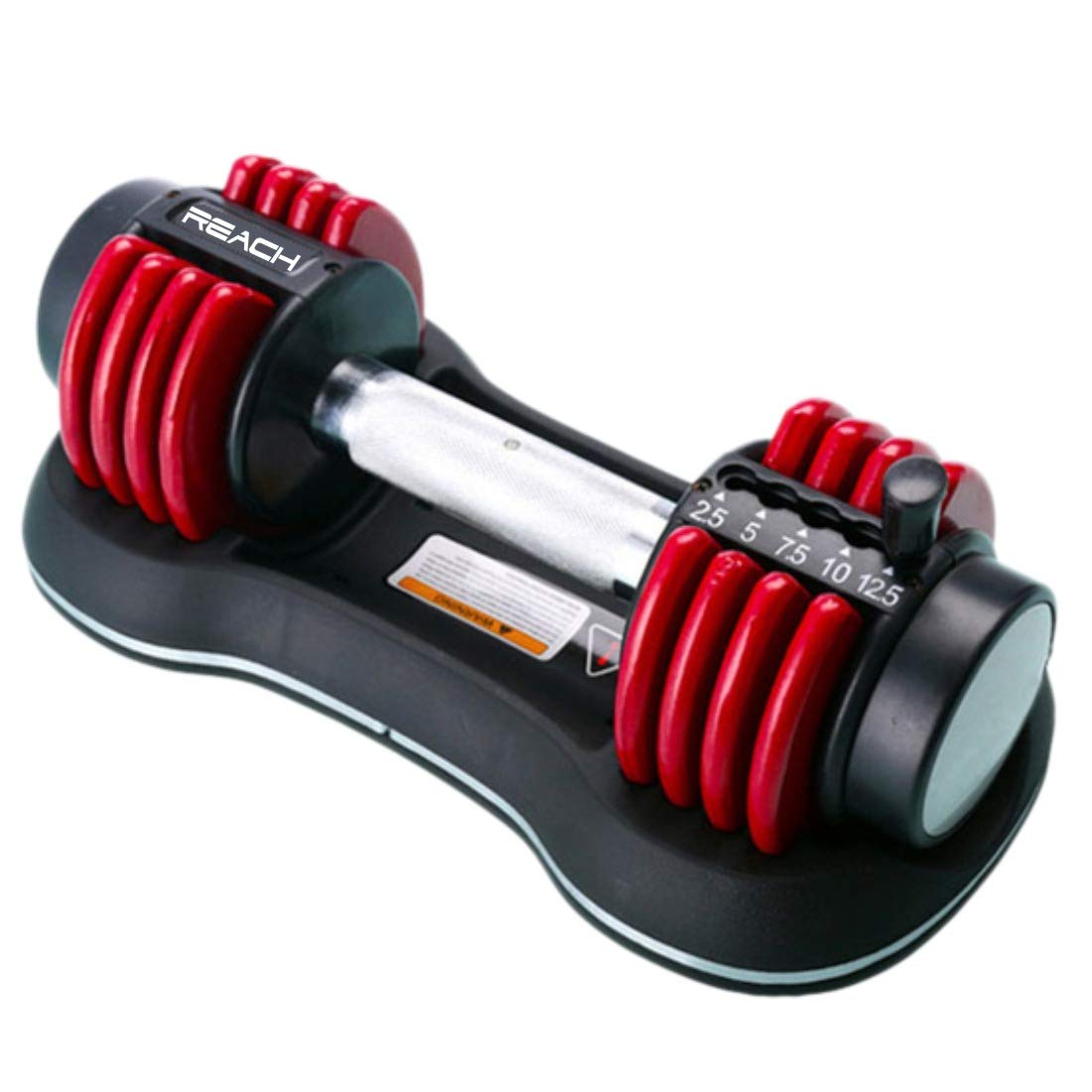 Reach Carbon Adjustable Dumbbells (2.2 kg to 11 kg) Pefect Home Gym Equipment for Fitness and Full Body Workout Easy Weight Adjustment with Pin Lock Technology Space Saver Dumbbell Suitable for Men and Women