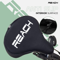 Reach 12mm Thick Silica Gel Seat Cover for Indoor Exercise Bikes | Comfortable Fitness Cycle Saddle Cover | Exercise Bike Saddle Seat Cushion | Motor Bike | Black