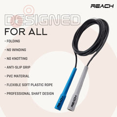 Reach Skipping Rope for Men, Women & Children | Jumping Rope for Exercise, Workout & Weight loss | Best for Home gym| Premium and tangle free Jumping rope (Blue)