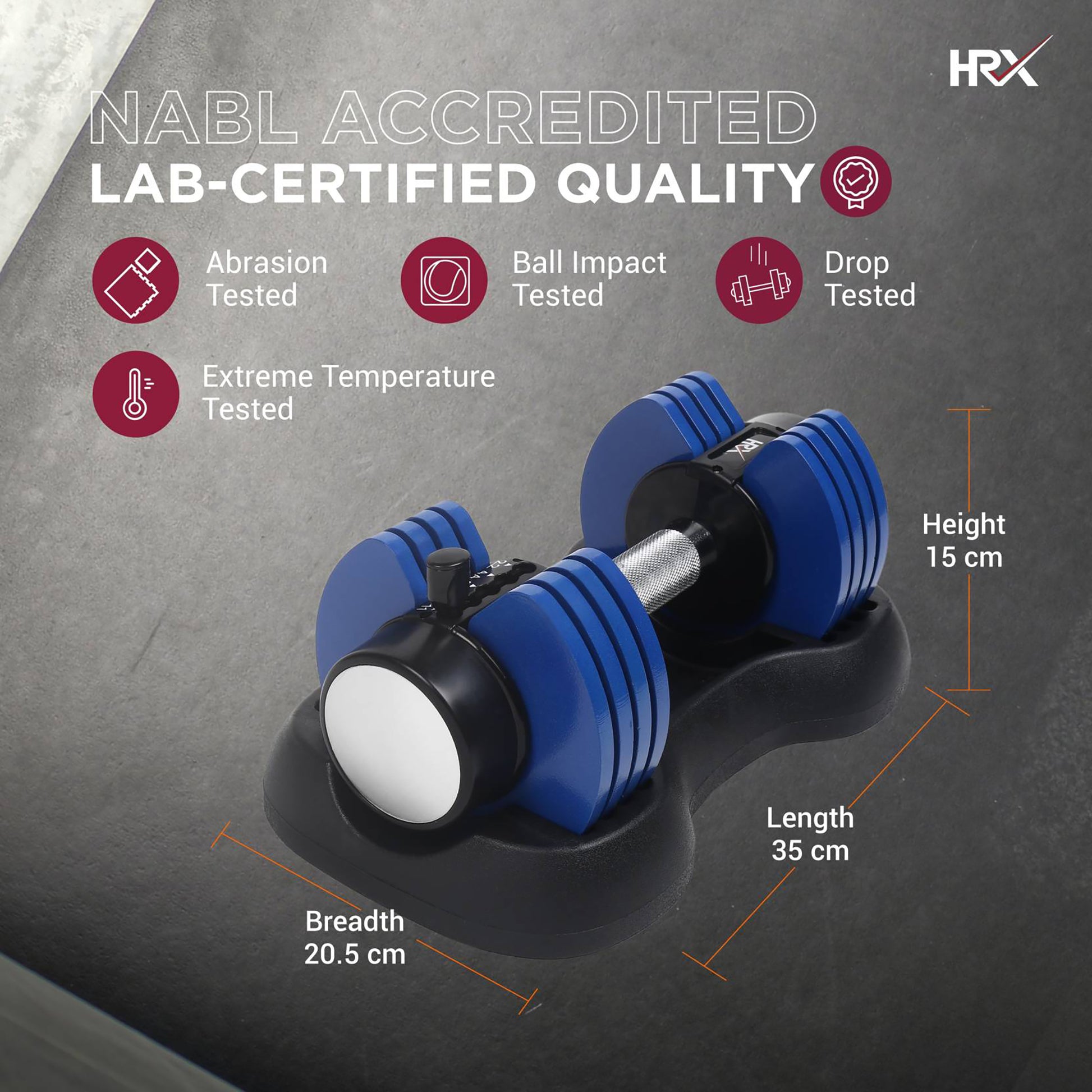 Reach HRX Ignite Adjustable Dumbbells - Compact Design