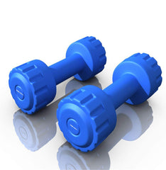 Reach PVC Dumbbell Set Weights| Pack of 2 For Strength Training Home Gym Fitness & Full Body Workout | Easy Grip & Anti- slip Dumbbell for Weight loss (2kg, Blue)