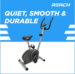 Reach B-200 Magnetic Exercise Cycle for Home Gym | Upright Stationary Exercise Bike for Cardio and Fitness Workout | Adjustable Magnetic Resistance with 4kg Flywheel and Cushioned Seat | Max User Weight 100Kg