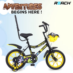 REACH Xplorer 14T Juniors Kids Cycle with ‎Training Wheels, for Boys & Girls | 90% Assembled | Frame Size:12 Inch | Ideal for Height: 3 ft + | Ideal for Ages 2-5 Years