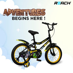 REACH Xplorer Kids Cycle 16T with Training Wheels | for Boys and Girls | 90% Assembled | Frame Size: 12" | Ideal for Height: 3 ft 8 inch+ | Ideal for ages 4-8 years