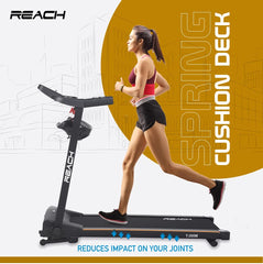 Reach T-200M [4HP Peak] Motorized Running Indoor Treadmill for Home Gym Equipment with Massager, Multi-Function with Manual Incline | | LCD Display with 12 Preset Workouts Exercise Machine