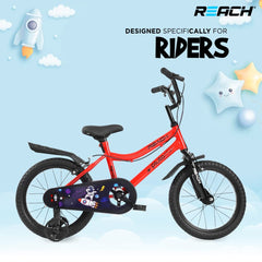 REACH Pluto Kids Cycle 16T with Training Wheels | for Boys and Girls | 90% Assembled | Frame Size: 12" | Ideal for Height: 3 ft 8 inch+ | Ideal for Ages 4-8 Years