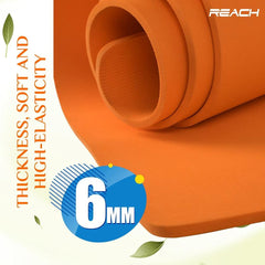 Reach Yoga Mat for Gym Workout and Yoga Exercises with 6 mm Thickness, Anti Slip Exercise Mat With Skin Friendly Material Suitable for Men & Women