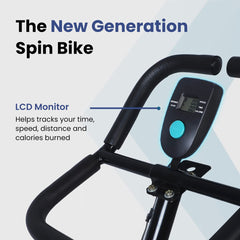 Reach Vision MII PT Spin Bike with 6.5 Kg Flywheel | Pushup Bar & Twister | Adjustable Resistance & LCD Monitor | Ideal for Tummy & Lower Body | Max User Weight 110kg