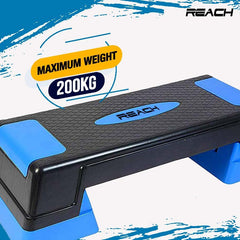 Reach Premium Adjustable Home Gym Fitness Stepper for Exercise | Gym Bench, Workout Bench Best For Weight Loss | Workout Board with Non-Slip Surface & Good Quality Material (Blue & Black)