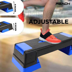 Reach Premium Adjustable Home Gym Fitness Stepper for Exercise | Gym Bench, Workout Bench Best For Weight Loss | Workout Board with Non-Slip Surface & Good Quality Material (Blue & Black)