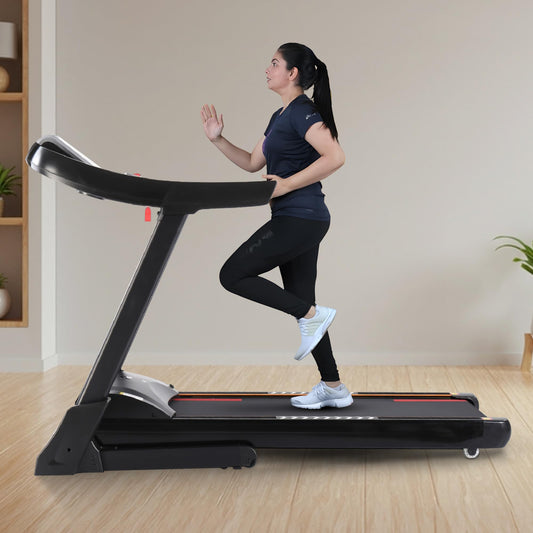 REACH Athlete Pro 3.5 HP Peak DC Motorized Foldable Treadmill for Home Use | 15 Levels Auto Incline | Max Speed 18 Km/H & User Wt. 150 Kg | Running Machine for Home Gym with LCD Display & Bluetooth