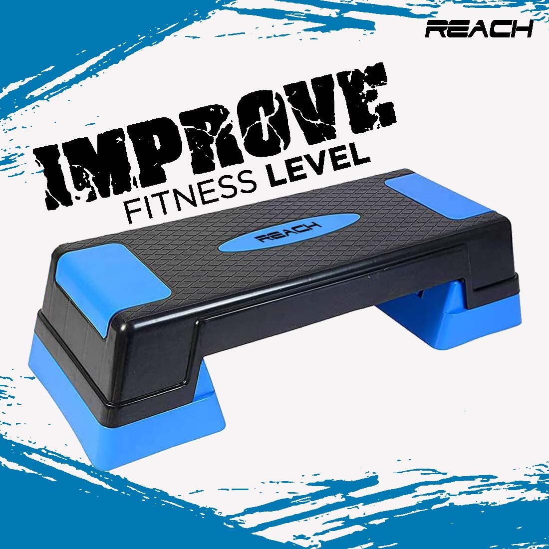 Reach Premium Adjustable Home Gym Fitness Stepper for Exercise | Gym Bench, Workout Bench Best For Weight Loss | Workout Board with Non-Slip Surface & Good Quality Material (Blue & Black)