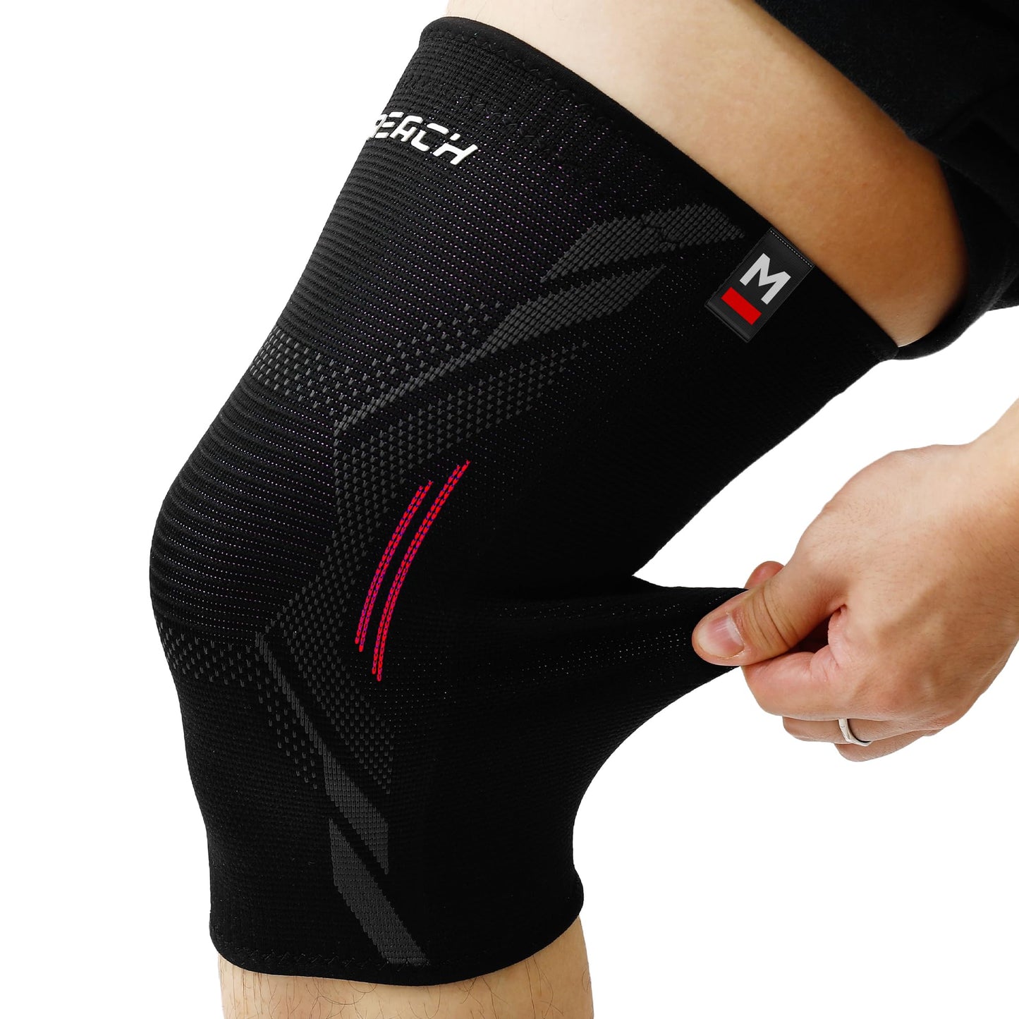 REACH Knee Support For Men Gym | Knee Support For Women | Knee Caps For Women & Men| Knee Pain Relief Products | Knee Guard & Leg Support | Knee Brace For Knee Pain | Knee Pad | Knee Belt | Red-Medium