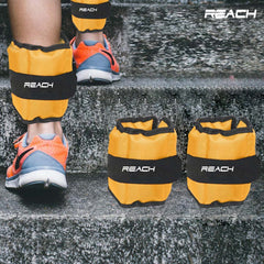 Reach Ankle & Wrist Weight Bands 5 Kg X 2 Orange | Weights For Arms & Legs | Adjustable Gym Weights For Fitness Walking Running Jogging Exercise Gym Workout | For Men & Women | 12 Months Warranty