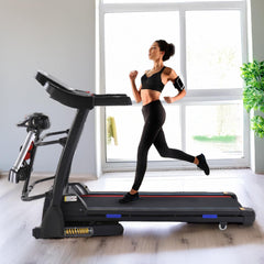 REACH Athlete Pro 3.5 HP Peak DC Motorized Foldable Treadmill for Home Use with Massager | 15 Levels Auto Incline | Max Speed 18 Km/H & User Wt. 150 Kg | Running Machine for Home Gym | LCD & Bluetooth