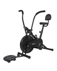 Reach AB-110 BST Air Bike Exercise Cycle with Moving or Stationary Handle | with Back Support Seat & Twister | Adjustable Knob Resistance | Exercise Gym Cycle for Home Workout & Fitness