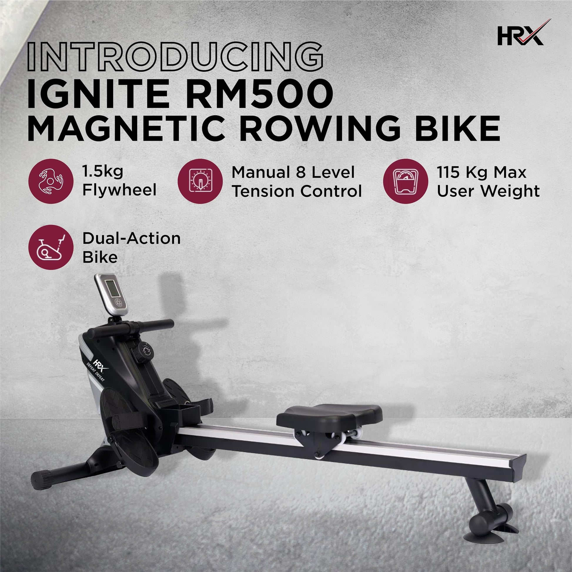 Reach HRX Ignite RM500 - LCD monitor on rowing machine