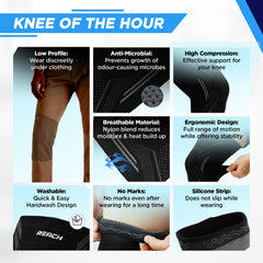 REACH Knee Support For Men Gym | Knee Support For Women | Knee Caps For Women & Men| Knee Pain Relief Products | Knee Guard & Leg Support | Knee Brace For Knee Pain | Knee Pad | Knee Belt |Grey-Small