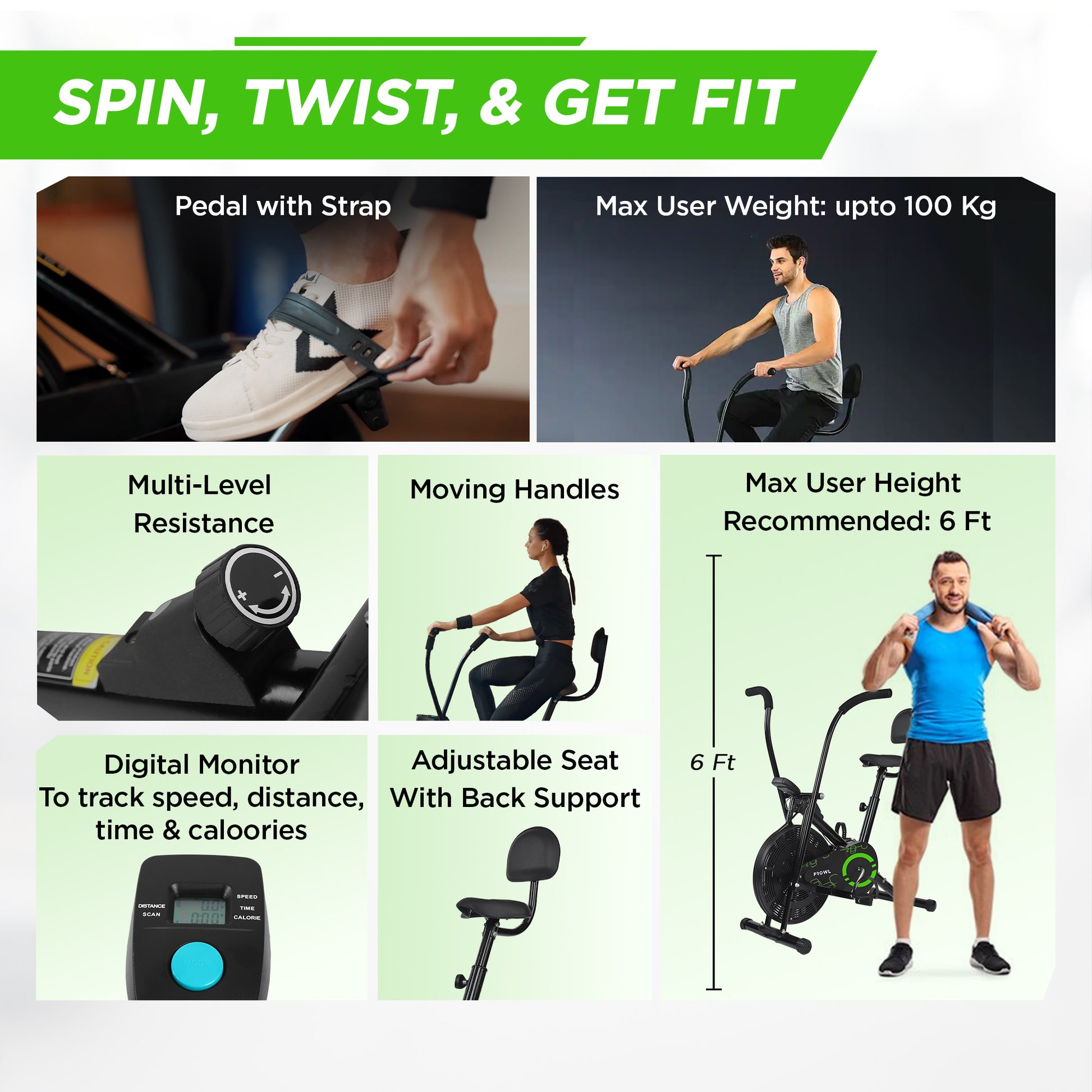 Reach Black Exercise Bike - Full Body Workout