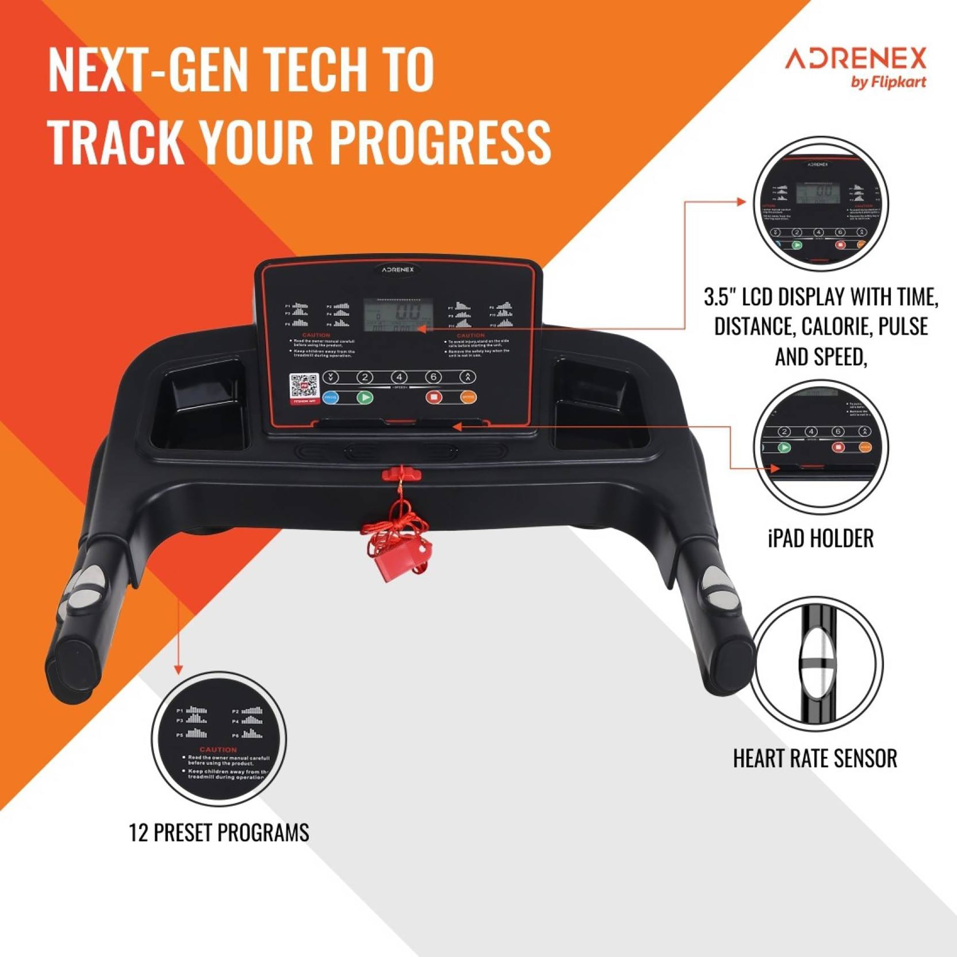 Reach treadmill - displaying LCD screen