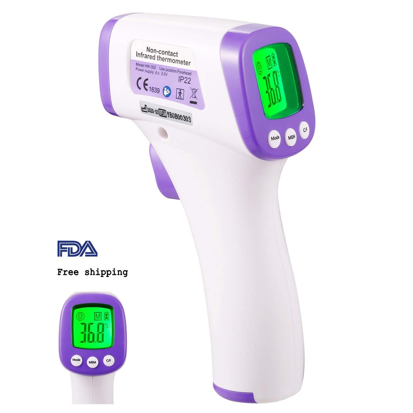 Infrared Forehead Thermometer Gun