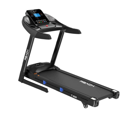 Reach T-600 5 HP Peak Motorized Treadmill | Auto Incline | LCD Display with 12 Preset Programs | Foldable Machine with Bluetooth for Home Gym | Max Speed of 14 km/hr | Max User Weight 130kg