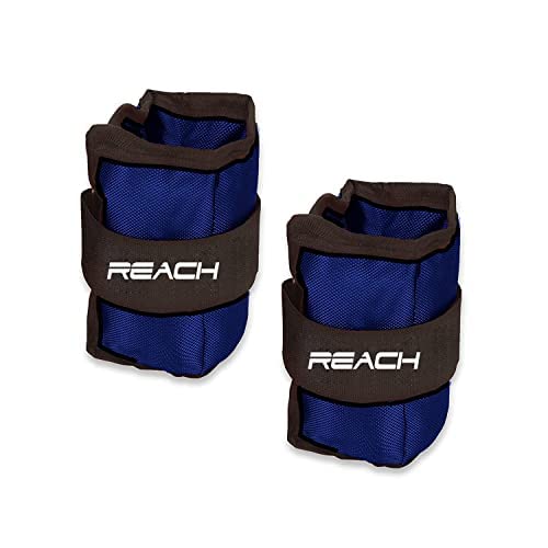Reach Adjustable Ankle Weights | Cuff Weights| Wrist Weights for Men & Women for Fitness Walking Running Jogging Exercise Gym Workout. (1kg, Blue)