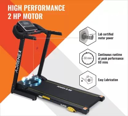 Reach T-301 Folding Treadmill Peak 4 HP | Foldable Home Fitness Equipment with LCD Display for Walking & Running | Cardio Exercise Gym Machine | 4 Incline Levels | 12 Preset or Adjustable Programs | Bluetooth Connectivity | 100 Kgs Max User Weight