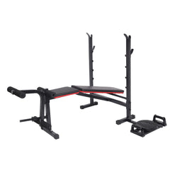 Reach Multifunction 800 Gym Bench | 8 In 1 Multipurpose Home Bench Incline/Decline/Flat | For Strength Training & Full Body Workout | With Push-Up Bar & Tummy Twister | Max User Weight 110Kg