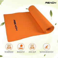 Reach Yoga Mat for Gym Workout and Yoga Exercises with 6 mm Thickness, Anti Slip Exercise Mat With Skin Friendly Material Suitable for Men & Women