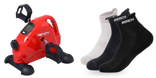 Reach Mini Bike Max Red & Reach Bamboo Socks Pack of 3 Aqua Blue Sea Green Black