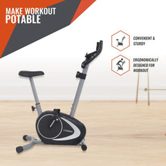 Magnito 100 Bike Magnetic Exercise Cycle Manual for Home Gym Best Upright Bike Upright Stationary Exercise Bike (Black, Grey)