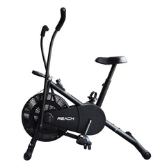 Reach AB-110 Air Bike Exercise Cycle with Moving or Stationary Handle | Adjustable Resistance with Cushioned Seat | Fitness Cycle for Home Gym