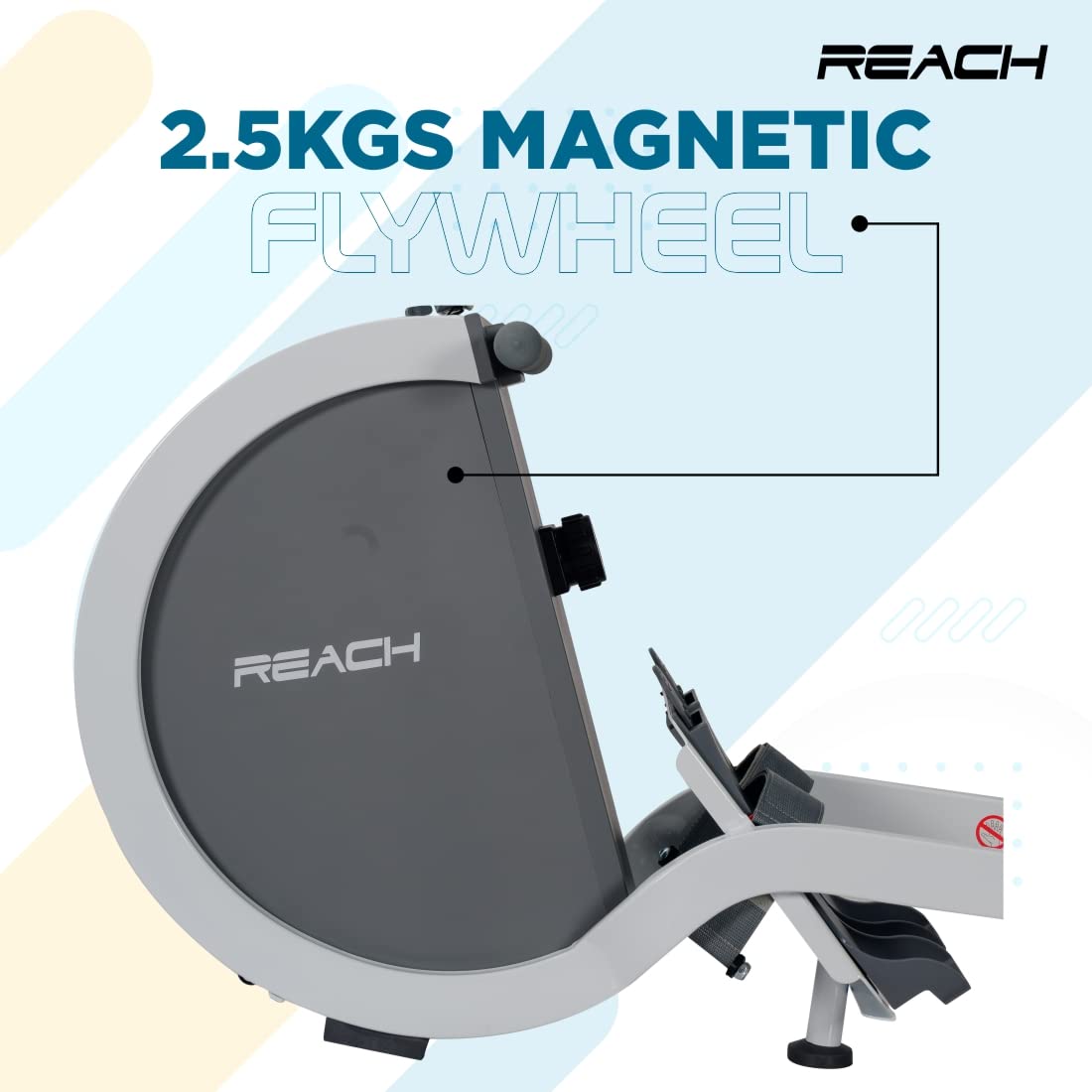 Reach RW-1000 Rowing Machine for Full Body Workout at Home Gym | Foldable Rower Machine with Magnetic Resistance, LCD Display & Flywheel | Rower Equipment for Core Strength & Glutes | Maximum User weight 130kgs