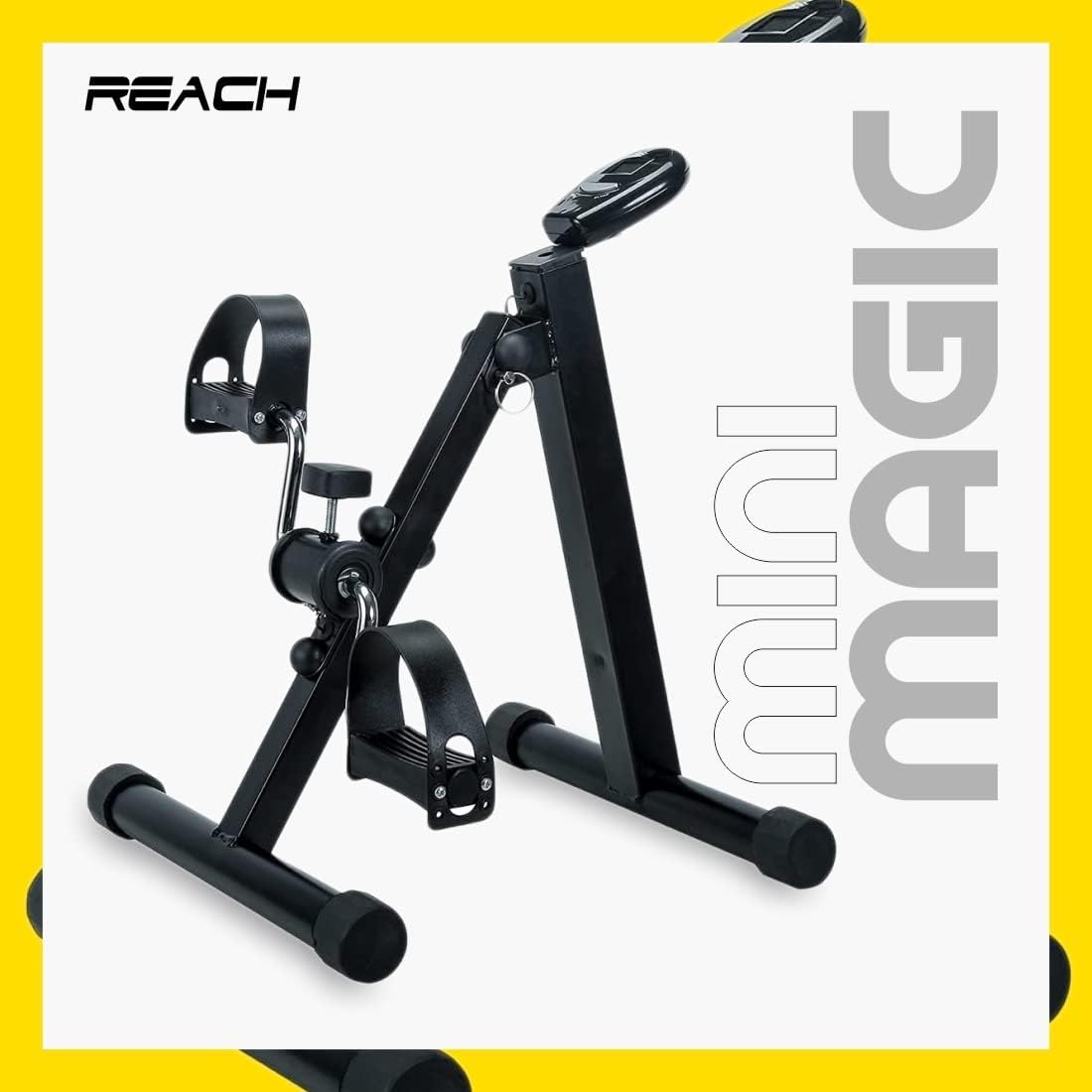 ELEV8 by Reach Mini Cycle Pedal Exerciser with Adjustable Resistance and Digital Display - Suitable for Light Exercise of Legs & Arms, and Physiotherapy at Home