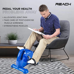 Reach Mini Bike Max Portable Bike Pedal Exerciser for Foot and Arm, Home & Gym Fitness Equipment with Adjustable Resistance & LCD Monitor