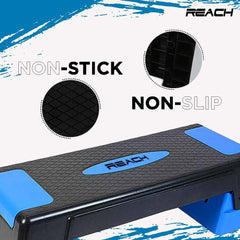 Reach Premium Adjustable Home Gym Fitness Stepper for Exercise | Gym Bench, Workout Bench Best for Weight Loss | Workout Board with Non-Slip Surface & Good Quality Material (Blue & Black)