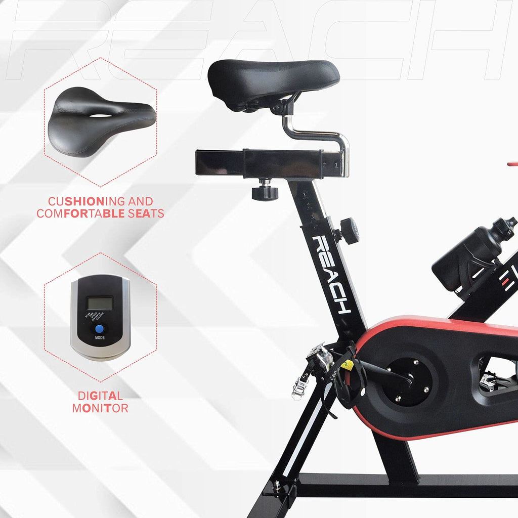 Reach Elev8 Spin Bike for Home Gym Exercise Cycle with Ajustable Seat