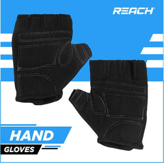 Reach Gym Gloves for Fitness Exercise Training and Workout with Wrist Wrap for Protection with Half-Finger Length for Men & Women (M, Black)