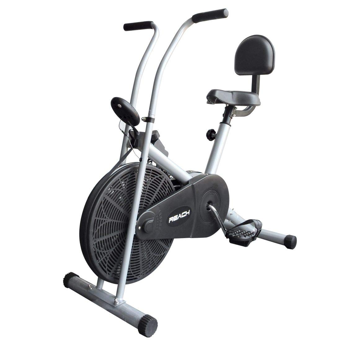 Reach AB-90 Air Bike Exercise Cycle Indoor Gym Equipment | Stationary Upright Exercise Bike for Fitness & Cardio Workouts | Suitable for Weight Loss Exercise with Adjustable Seat & Resistance