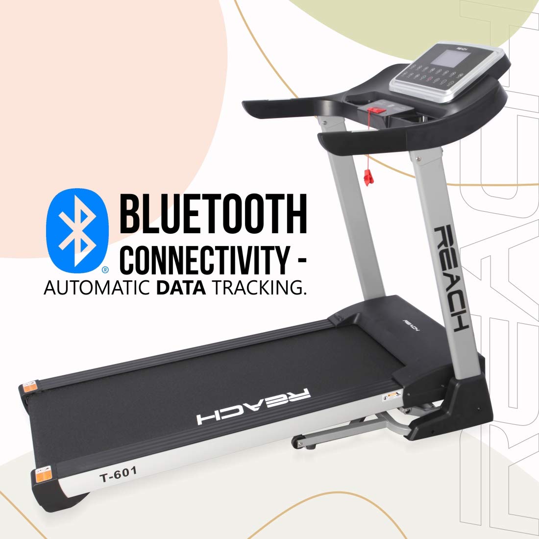 Reach T-601 5.5 HP Peak Foldable Treadmill | Auto Incline with Powerful Motor for Jogging Running Fitness | For Home Gym Cardio | Max User Weight 110 Kgs | With 15 Preset Workouts & LCD display