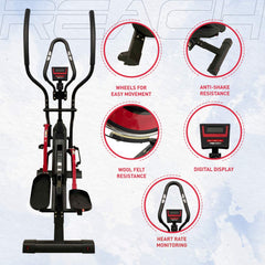 Reach Evolve Elliptical Climber Cross Trainer + Stepper | Best Exercise Fitness Equipment for Home Gym (Wool Felt)