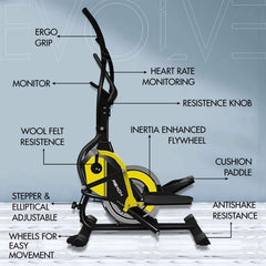 Reach Evolve Elliptical Climber Cross Trainer + Stepper | Best Exercise Fitness Equipment for Home Gym (Magnetic)