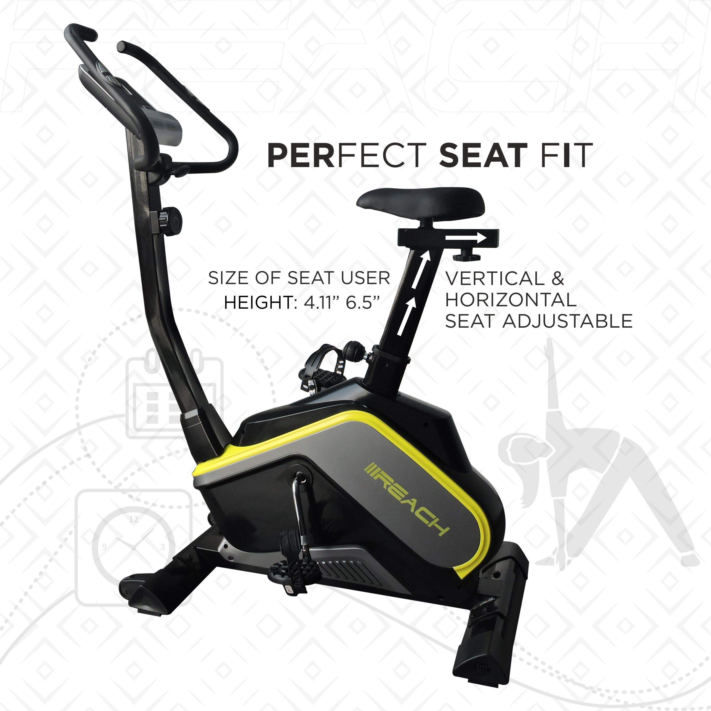 Reach B-400 Magnetic Exercise Cycle with 8 kg Flywheel | Easy on Knees with Adjustable Handles | Electro Magnetic Resistance System suitable for Men & Women of all ages